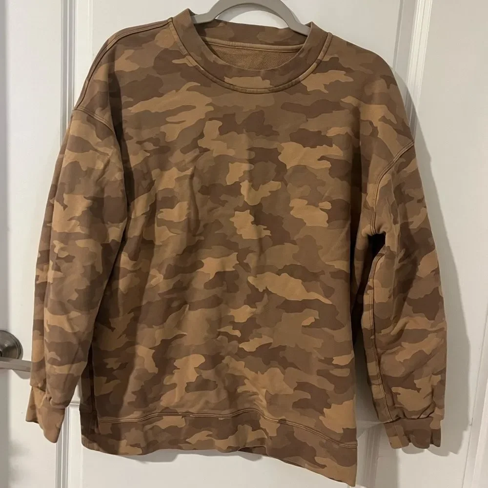 Lululemon Perfectly Oversized Crew Beige Camo